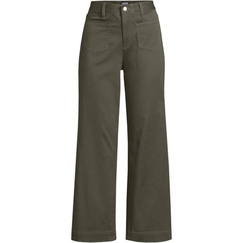 Lands' End Women's Tall Mid Rise Pull On Chino Crop Pants - 10
