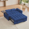 NicBex 53.14 Inch Sofa Bed,Modern Comfy Velvet Loveseat Sofa with 2 Side Pockets & 2 Throw Pillows,Small 2-Seater Couch for Living Room - 3 of 4