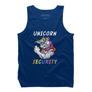 Men's Design By Humans Halloween Dad Mom Daughter Adult Costume - Unicorn Security By MINHMINH Tank Top - 1 of 3