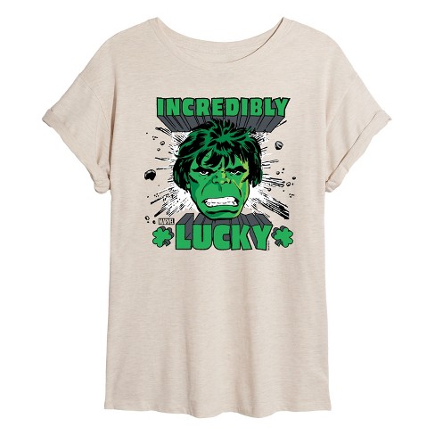 Women's - Marvel - St Patrick's Day Incedibly Lucky Oversized Graphic T-Shirt - image 1 of 4