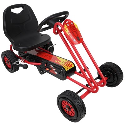 Red Rocket Pedal Go Kart with Adjustable Ergonomic Seat