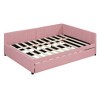 NicBex Full Size Daybed with Trundle Upholstered Linen Fabric Sofa Sleeper Wooden Daybed Frame for Apartment - 4 of 4