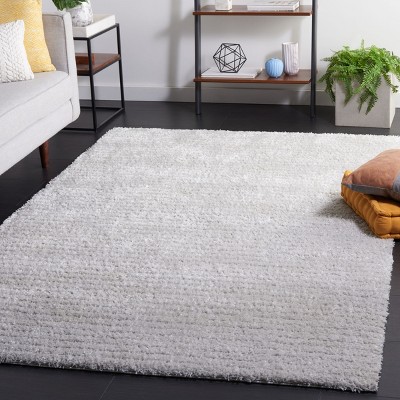 Light Grey Washable Shag Area Rug, 4' x 6'