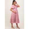 Pinkblush Pink Eyelet Square Neck Maternity Midi Dress - 2 of 3