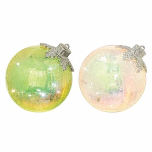 Transpac Small Glass L U Ornament Set of 2 Multicolored Christmas Tree Decor Perfect for Holiday Gifts and Indoor Decoration - 1 of 1