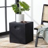 Cube Accent Stool - Indoor/Outdoor - VNN1003 - Black - Safavieh - 2 of 4