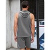 Men's Tracksuit 2 Piece Sleeveless Hooded Workout Tank Top and Shorts Casual Athletic Sports Hoodie Shorts Set - 2 of 4