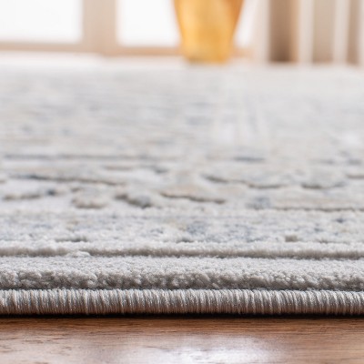 Hand-Knotted Gray Wool and Synthetic Floral Area Rug