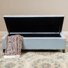 Okak Modern Storage Ottoman Bench with Birch Wood Legs Soft Upholstered Storage Footrest Stool for Living Room Entryway Bedroom End of Bed, Light Blue - 3 of 4