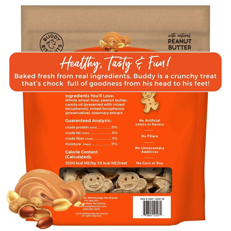 Buddy Biscuits Oven Baked Crunchy Peanut Butter Dog Treats, 3 of 16