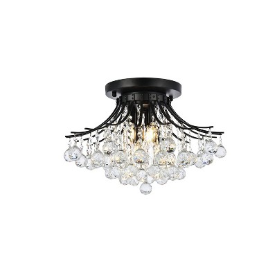 Elegant Lighting Toureg 19 inch black flush mount