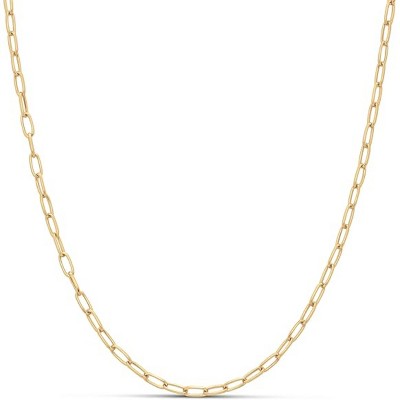 BRINJOY 14K Gold-Plated Paperclip Chain Necklace