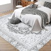 Vintage Washable Area Rug - Thin Low Pile Non-Slip Carpet for Living Room, Bedroom, Dining Table, and Home Office - 2 of 4