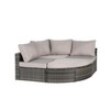 CAVINAS Outdoor Patio Sofa Set, Wicker L Shaped Outdoor Couch Set with Curved Footstool, Modern Porch Chairs Sets for Garden - 2 of 4