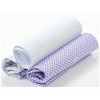 TheDapperTie Men's White Solid And Lavender Plaid 100% Cotton 3 PCS Handkerchiefs - 3 of 4