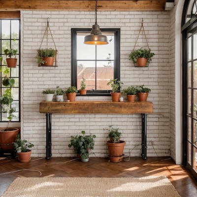 Hommoo 55" Farmhouse Console Table, Narrow Entryway Sofa Table for Hallway