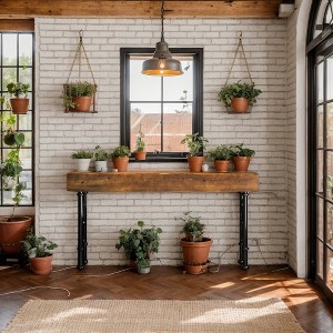 Hommoo 55" Farmhouse Console Table, Narrow Entryway Sofa Table for Hallway - 1 of 4