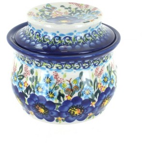 Blue Rose Polish Pottery 549 Vena French Butter Dish - 1 of 2