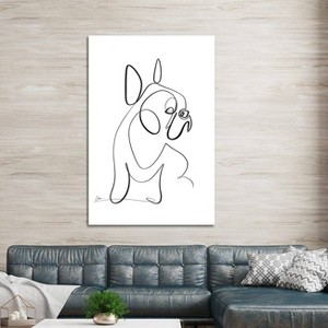 iCanvas French Bulldog with One Line by Dane Khy Canvas Print Wall Art - 1 of 3