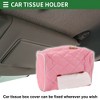 Unique Bargains Universal Car Tissue Holder for Storage Tissues Box Cover Car Backseat Extra Large Tissue Organization Faux Leather Pink - 2 of 4