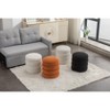 VYNXARIA Ottomans and Benches - 16.93"x16.93"x18.5" Ivory Soft Velvet Round Footrest Stool - 3 of 4