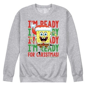 Men's - SpongeBob SquarePants - I'm Ready For Christmas Graphic Fleece Sweatshirt - 1 of 4