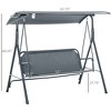 CAVINAS 3-Seat Porch Swing with Stand,Patio Swing Chair with Adjustable Tilt Canopy,Outdoor Swing for Patio Backyard Porch Garden - 3 of 4