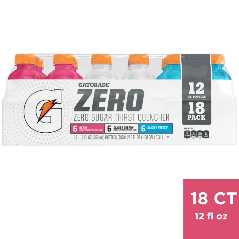 Gatorade Zero Mixed Flavor Variety Pack Sports Drink - 18pk/12 fl oz Bottles, 1 of 7