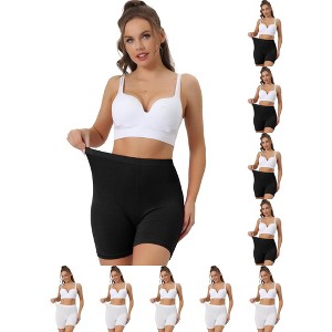 INSPIRE CHIC Women's Mid-Thigh Full Coverage Soft Stretch Boxer Briefs 10 Packs - 1 of 4