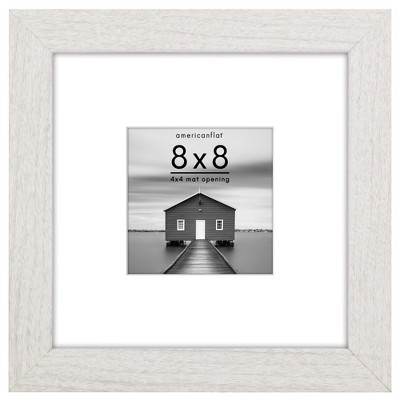 White 8x8 Wide Molding Picture Frame with Mat