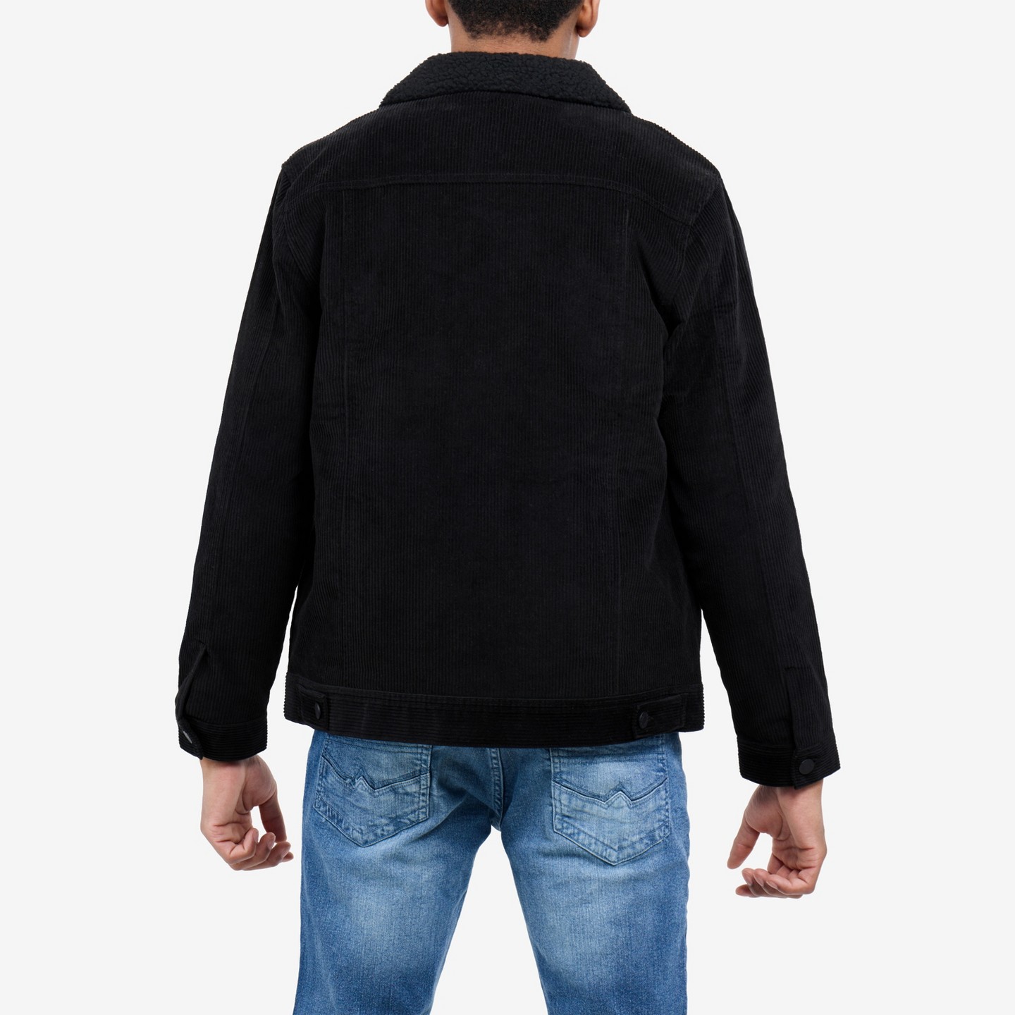 Мужская куртка X RAY Faux Shearling Lined Collar Corduroy, цвет: Чёрный — фото 2