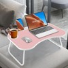 FONTOI Laptop Desk, Folding Desk, Portable Stand Desk for Bedrooms, Dormitories, for Studying & Entertainment, Pink, 15.8"*10"*23.8" - 2 of 4