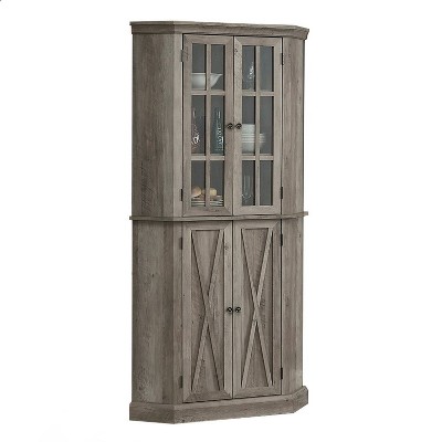 Enclosed Corner Cabinet Stone Gray - Home Source : Target