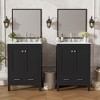Vynxaria 48-Inch Black Bathroom Vanity - Dual Undermount Ceramic Sinks, 4 Soft-Close Doors, 2 Divided Drawers, Double-Layer Door Shelves - 3 of 4