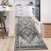 Washable Vintage Medallion Rug Non Slip Low Pile Rug Soft Retro Floor Cover Foldable Indoor Carpet for Living Room Bedroom Home Office - 3 of 4