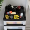 6-Drawer Plastic Storage Cart with Organizer Top and Wheels, Clear/Black - 4 of 4