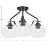 Toltec Lighting Odyssey 3 - Light Flush Mount in  Matte Black with 7" Clear Bubble Shade - 2 of 2