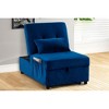 Velvet Adjustable Sleeper Lounge Chaise Chair with Pillow and Convertible Design for Living Room - 3 of 4