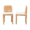 2pc ZariahRattan and Mahogany Wood Dining Chairs White/Natural Brown - Baxton Studio: Handcrafted, Cushioned, No Assembly Required - 4 of 4