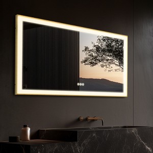 32/40/48/56/60in LED Mirror Bathroom Wall Mirrors w/ Lights Gold Frame Dimmable 3 Colors Anti-fog, Decor Wall Mirror - 1 of 4