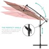 Best Choice Products 10ft Solar LED Offset Hanging Outdoor Market Patio Umbrella w/ Adjustable Tilt - 4 of 4