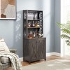 NicBex 66.1"H Farmhouse Sideboard,Kitchen Storage Cabinets with Metal Frame and Open Shelves for Kitchen, Living room, and Dining Room,Gray - 2 of 4