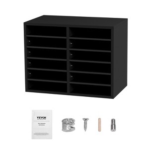 VEVOR Wood Literature Organizer, 12 Compartments, File Sorter with Removable Shelves, Mailboxes Slot for Office Home Classroom,EPA Certified - 1 of 4
