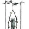 SPI Home Daredevil Frog on Swing Garden Stake – 42" Tall Whimsical Metal Outdoor Sculpture, Playful Hanging Frog Yard Art - 3 of 3