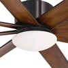 65" Minka Aire Modern Outdoor Ceiling Fan with LED Light Remote Control Coal Distressed Koa Opal Glass Wet Rated for Patio Gazebo - 3 of 4