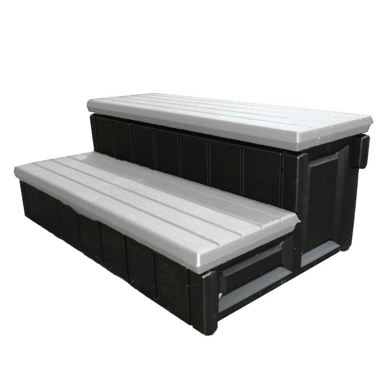 Leisure Accents 36 Inch Long Spa Hot Tub Storage Steps, Gray (2 Pack), 4 of 5