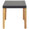 vidaXL Patio Bench 47.2 in. Black Poly Rattan and Solid Acacia Wood - 3 of 4
