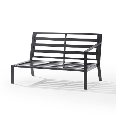 Charcoal Metal Two-Seat Outdoor Sectional Loveseat