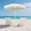 JONATHAN Y Mariner 6.5 ft. Fringe Tassel Beach Umbrella w/ Tilt,Wind Vent,UV Protection,Carry Bag - 2 of 4