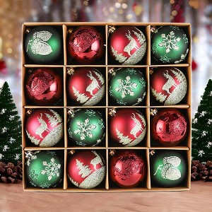 16pc Majestic Winterly Nature Glittered Ornament Bauble Set, Balls Bundle with Acorns, Snowflakes, and Spruce Tree Accents| OrnamentallyYou - 1 of 4